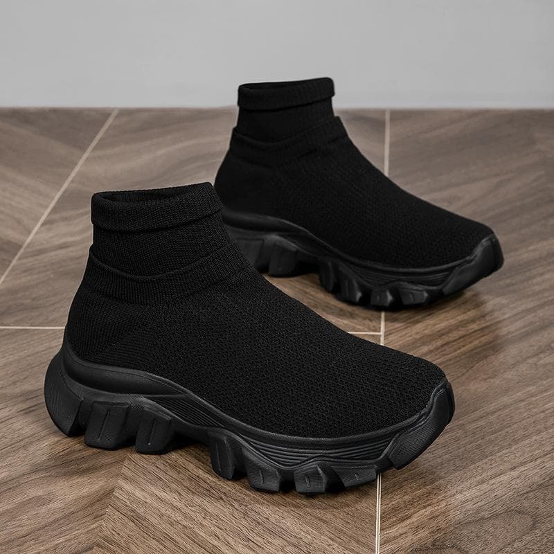 Fashion Fashion Knit Men Casual Sneakers Comfortable Socks Walking Shoes Couple Comfortable Outdoor Wear-resistant Trainer Running Shoes 42 black