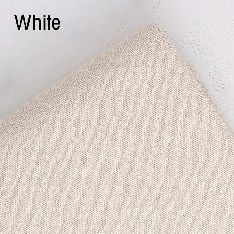 Solid Color Linen Cotton Fabric For Needle Embroidery Patchwork Sewing Textiles Clothes Ramie Fabric Background Craft Material XL white
