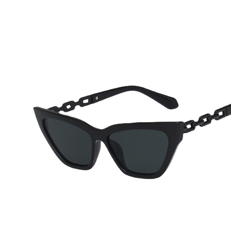 Fashionable Women Retro Cat Eye Sunglasses UV400 Protection Luxury Designer Brand Sunscreen Glasses As shown in the figu