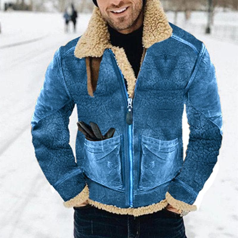 Men's Jacket Autumn and Winter Thickened Printed Jacket Warm Multi-color Code 5XL