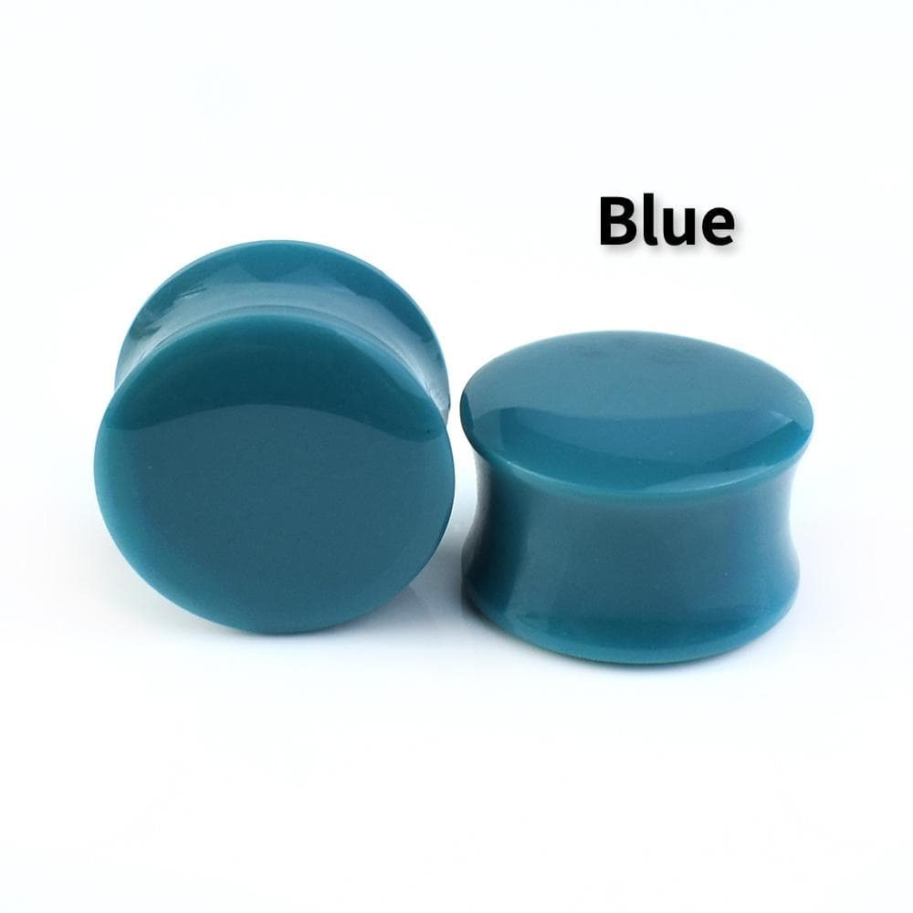 6-50mm Colourful Acrylic Ear Gauges Tunnels Stretchers Expander Double Flared Plug Body Jewelry 40mm blue