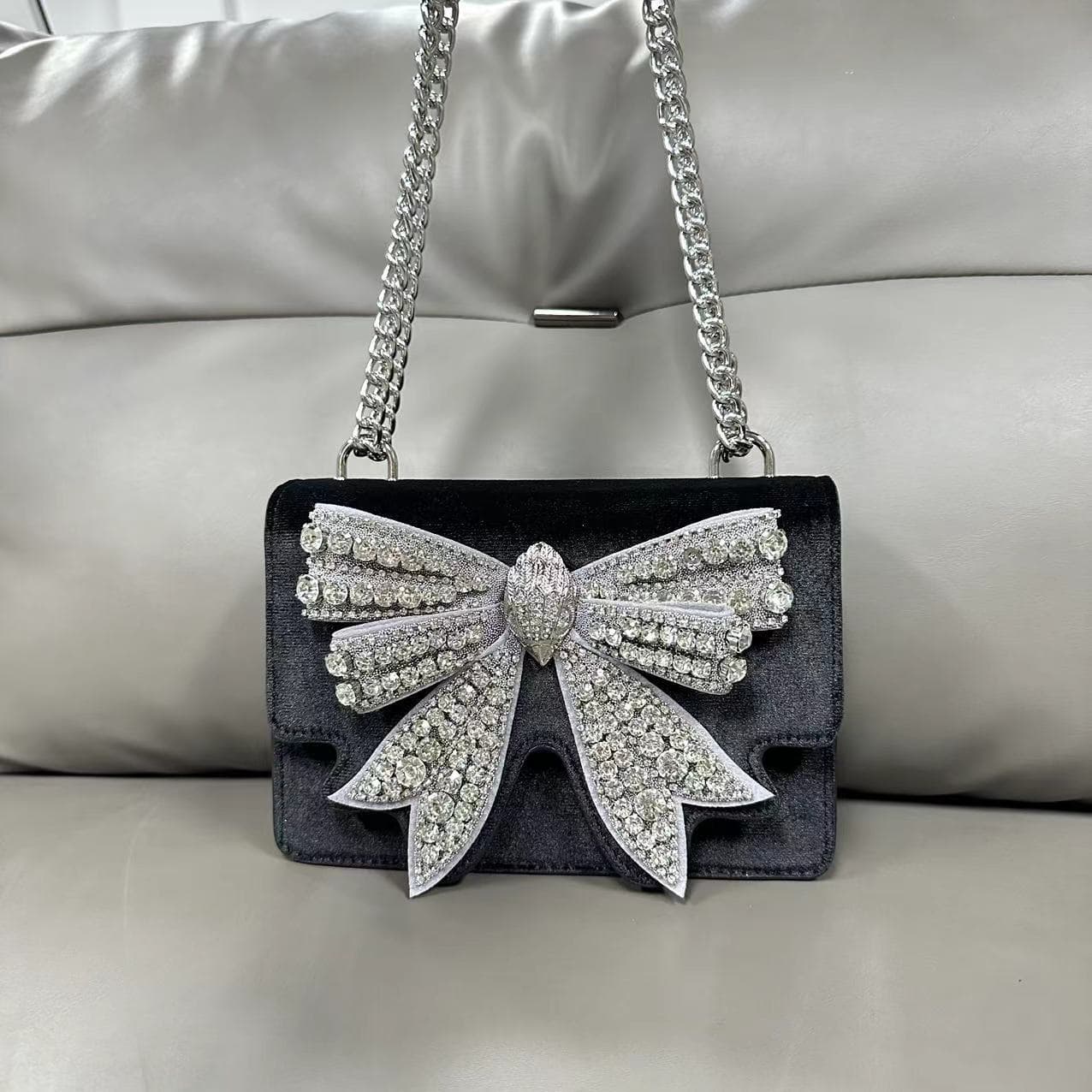 London Diamond Studded Bow Bag Fashion Luxury Women Handbags Chain Shoulder Crossbody Bag Butterfly Girl Party Gifts