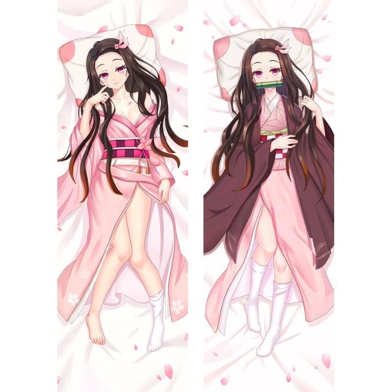 7size Demon Slayer kamado nezuko Anime character printed Dakimakura Pillowcase Hug Body Sexy Pillowcase OTAKU Waifu Pillow Cover 50x150cm Peach Skin