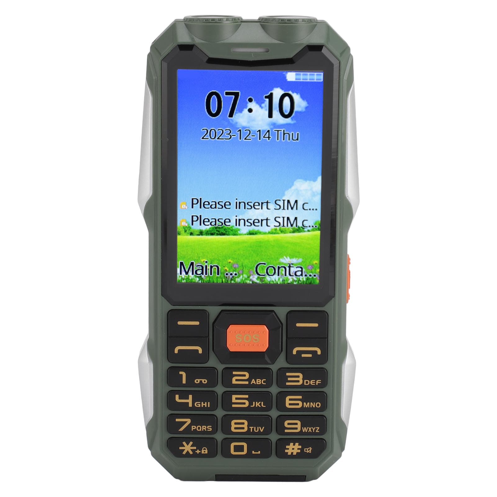 4G LTE Mobile Phone for Elderly 4.0 Inch HD Screen Big Button Voice Broadcast 18000mAh Battery Dual green