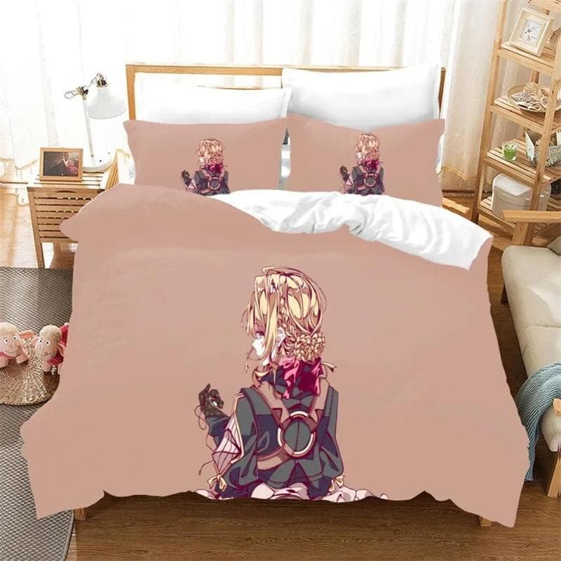 Anime Violet Evergarden 3d Bedding Sets exquisite bed supplies set duvet cover bed comforter set luxury birthday gift 135x200cm 2pcs