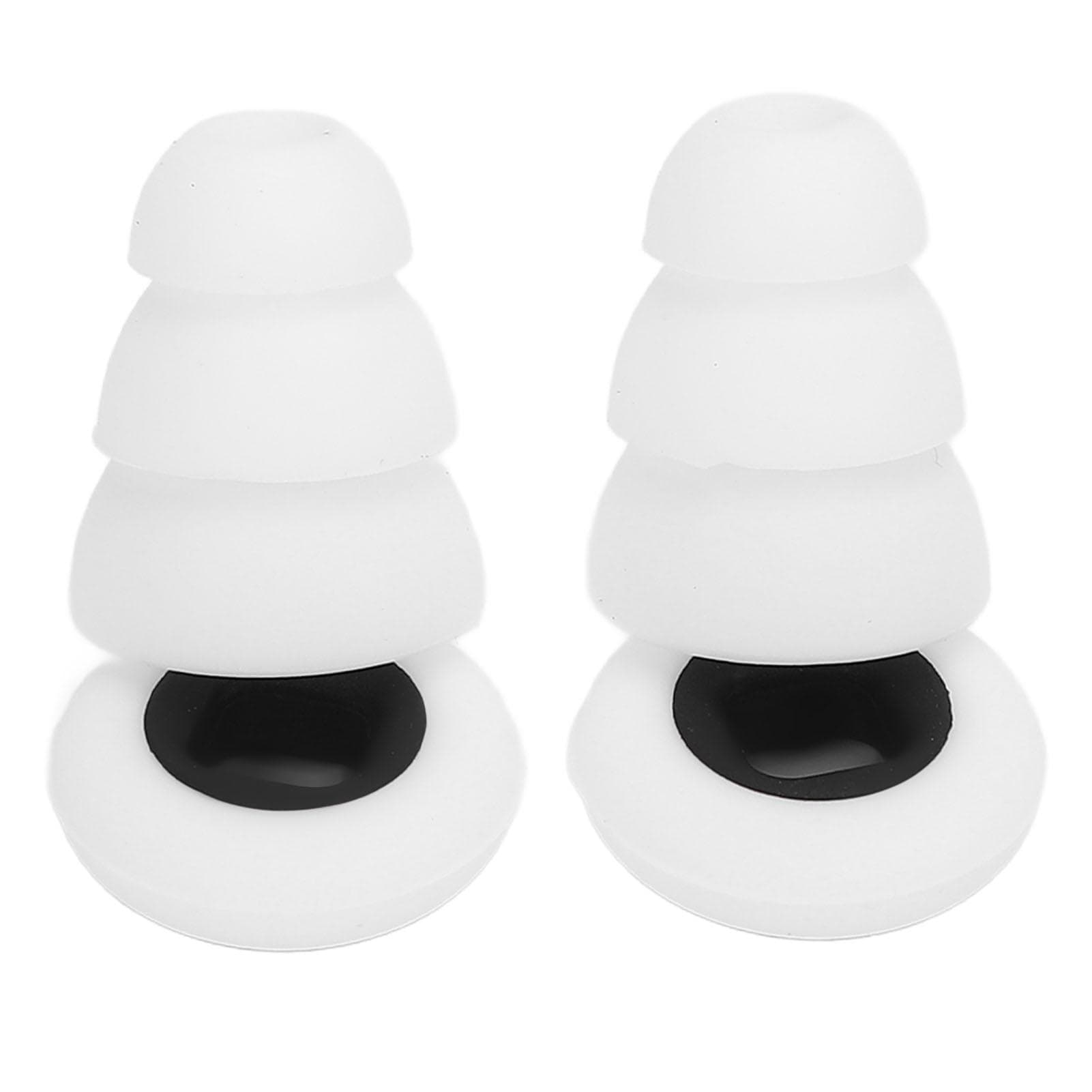 Silicone Earplugs for Sleeping Noise Cancelling Washable 3 Layer Ear Plugs for Travel Use White
