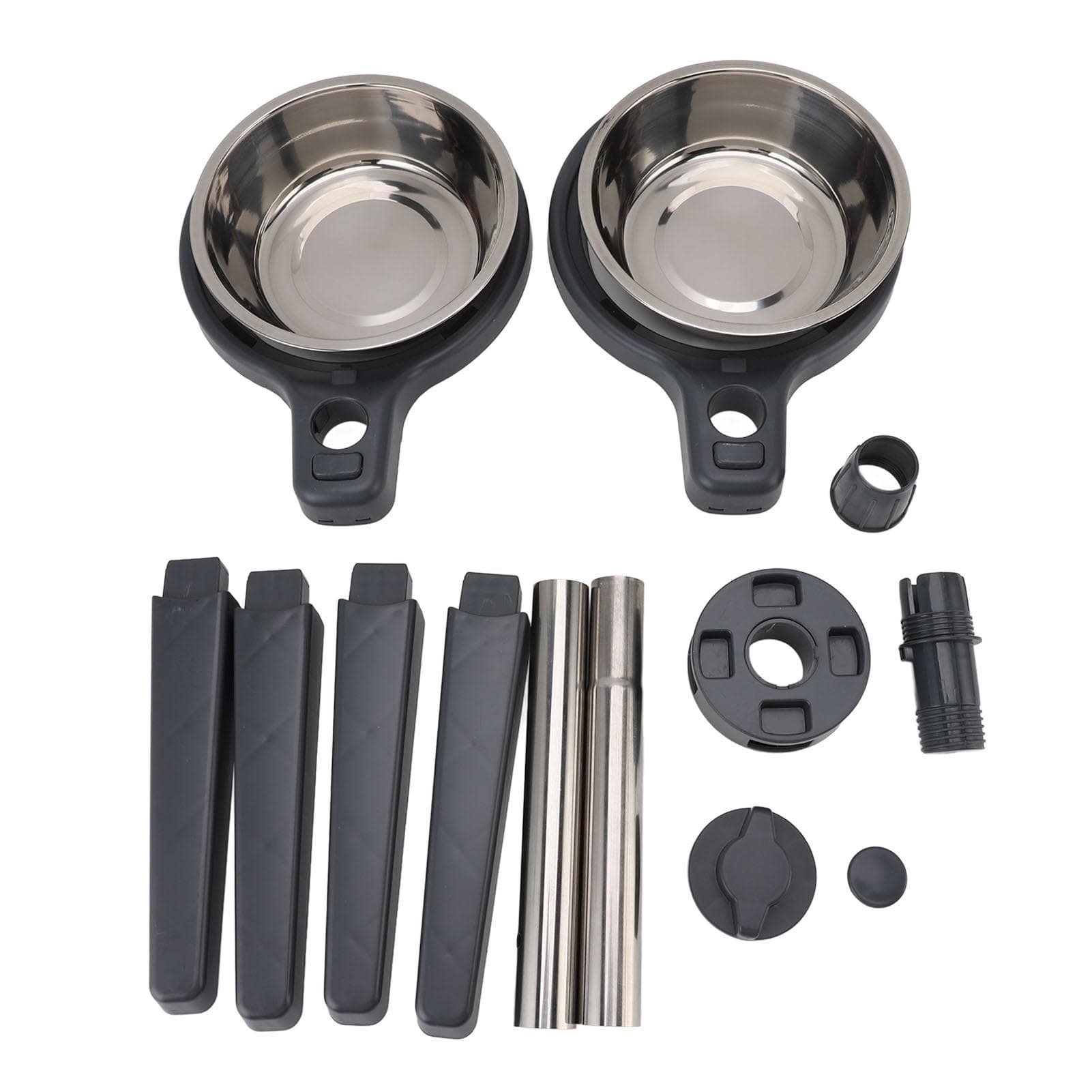 Elevated Pet Bowl Height Adjustable with 2 Stainless Steel Bowls Anti Slip Bottom Raised Dog Food