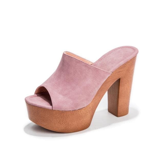 Women Sandals Platform Shoes Clogs Chunky Super High Heels Pumps Female Flipflop Slippers Sexy Sandalias 41 pink