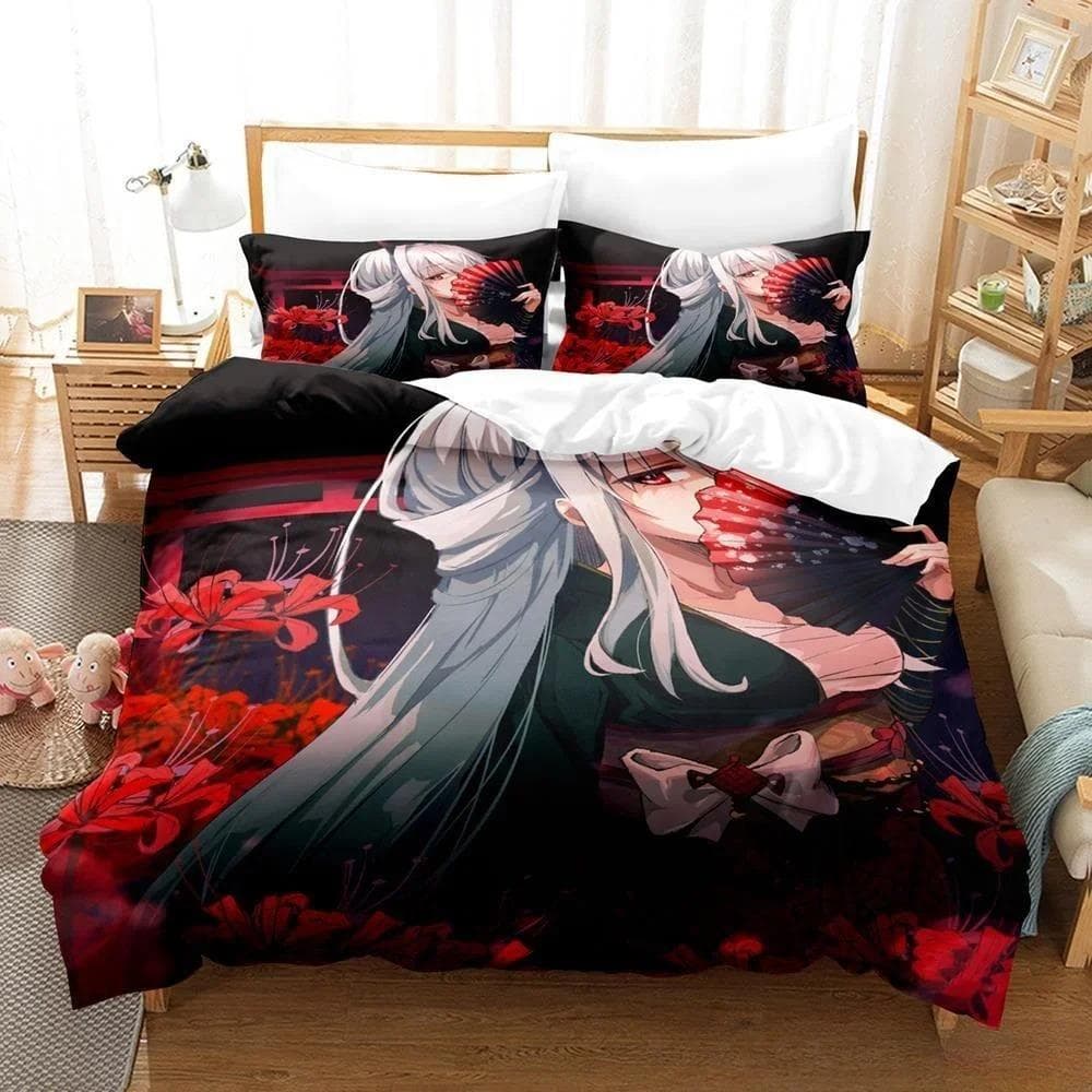 New Anime Girls The Demon Girl Next Door Bedding Set Single Twin Full Queen King Size Bed Set Adult Kid Bedroom Duvetcover Sets 70x133cm 2pcs