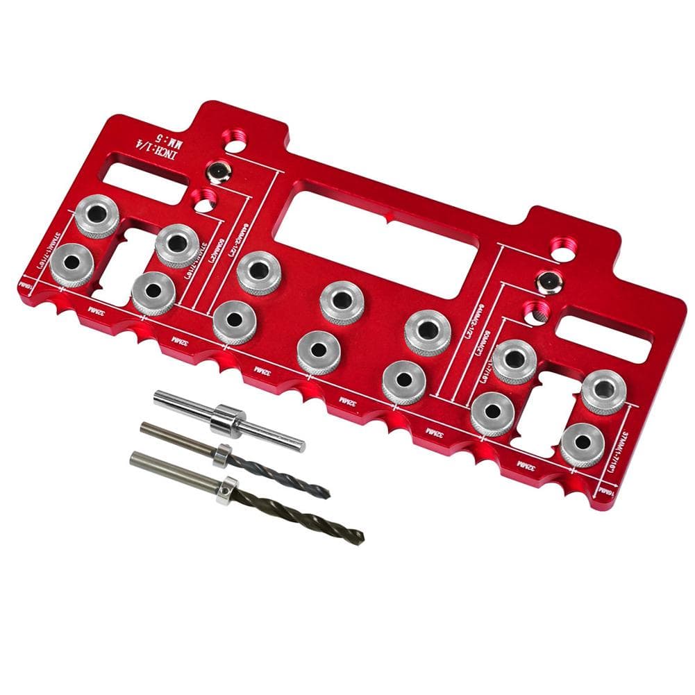 Holes Punch Locator Aluminum Alloy Cabinet Handle Hardware Jig Shelf Pin Drill Guide Hole Opener red