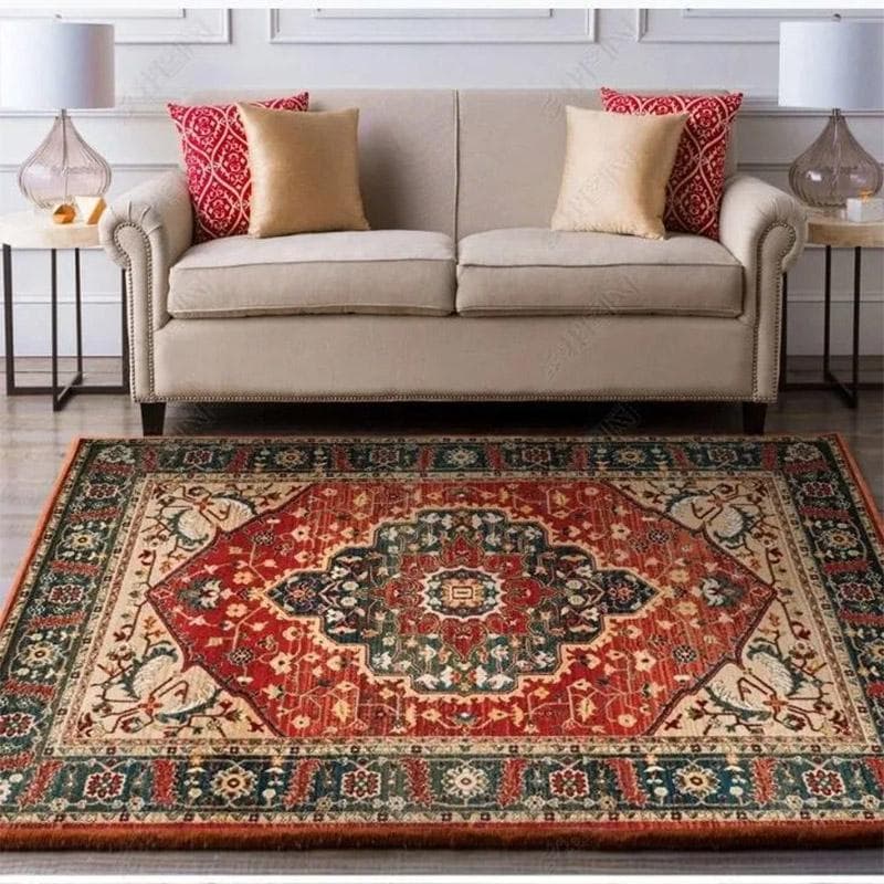 Persian Carpet Large Area Rugs Living Room Crystal Carpet Indoor Welcome Mat Coffee Table Carpet Ethnic Style Bedside Rug Dust Mat 60*90cm