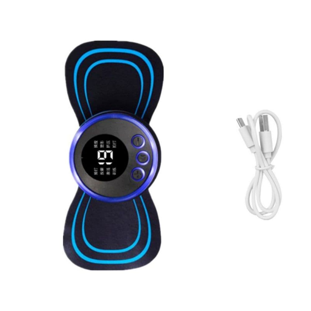 EMS Electric Neck Massager 8 Mode 19 Gears Tens Pulsed Therapy Instrument Portable Cervical Spine Massage Back Massage Muscle Stimulator Pain Relief Without Remote no Patch