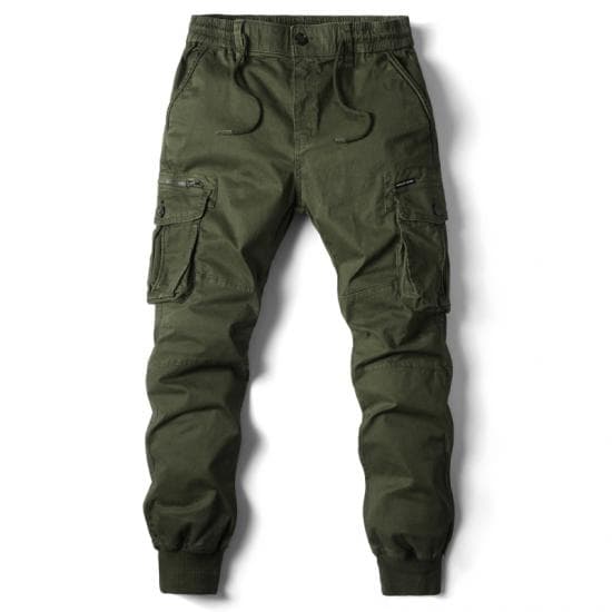 Cargo Pants Men Jogging Casual Pants Cotton Full Length Military Mens Streetwear Mens Work Tactical Trousers Plus Size 32 army green