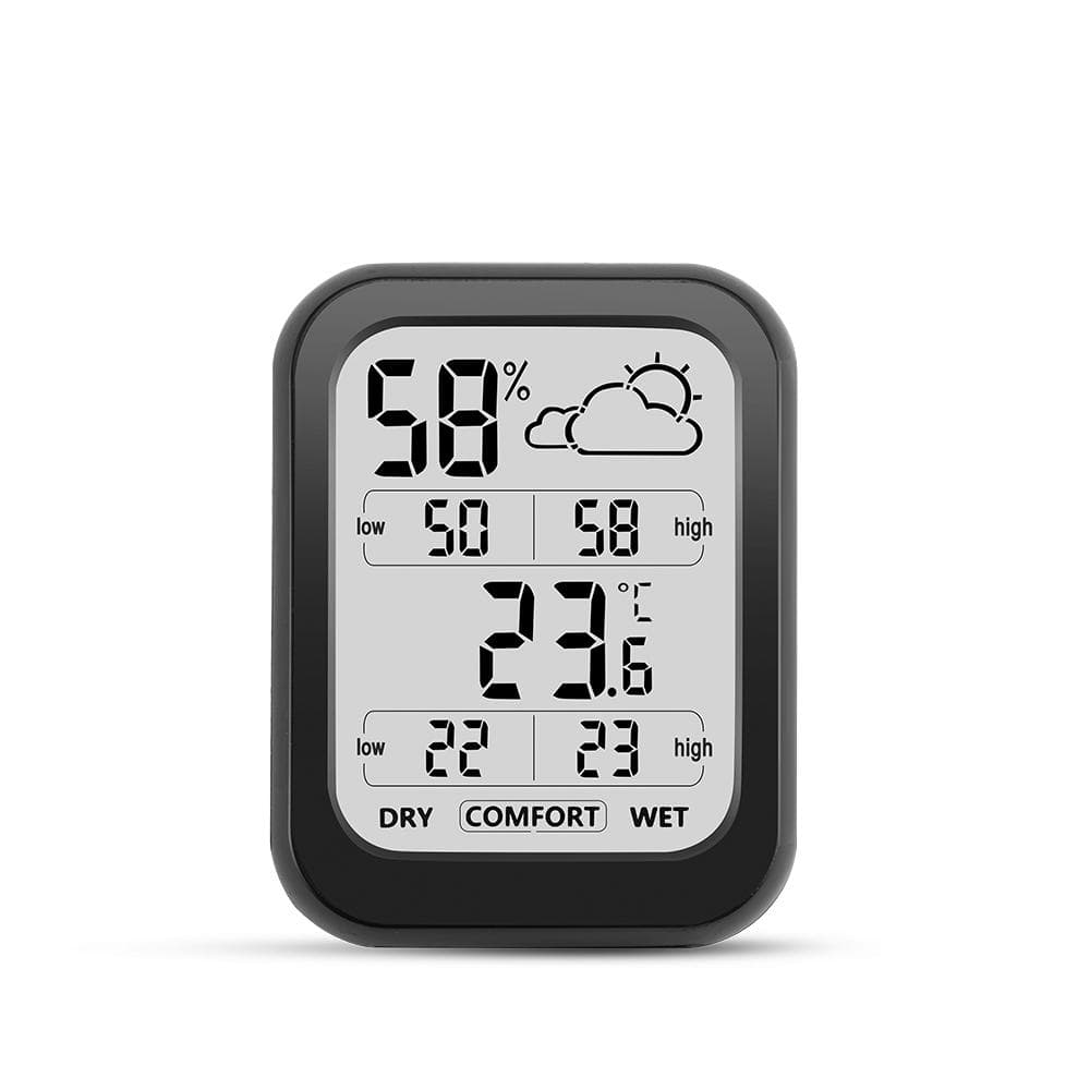 Digital Indoor Thermometer Hygrometer Home Accurate Temperature Humidity Gauge Monitor with Weather 0 black