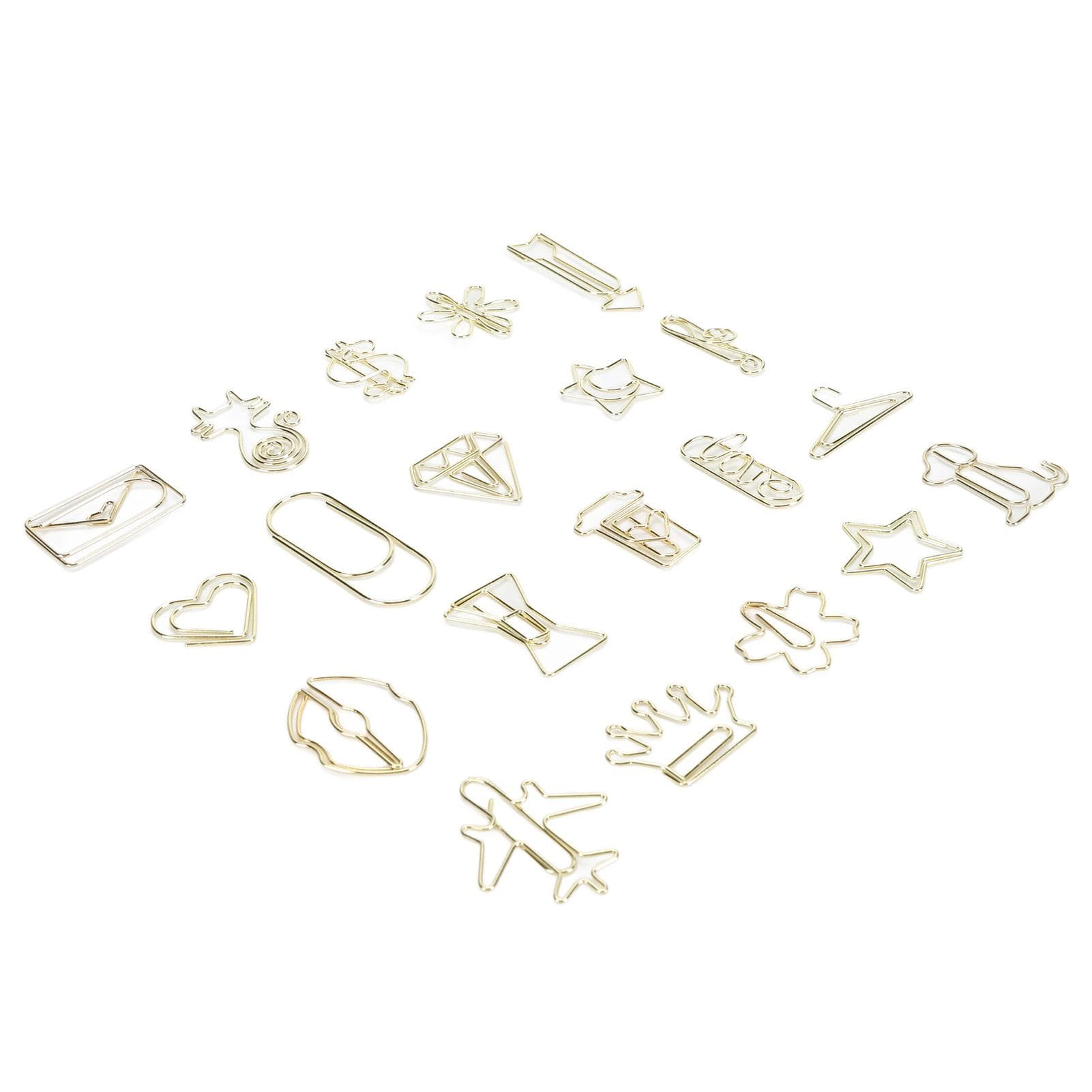 100pcs Shaped Paper Clips Prevent Slip Cute Decorative Metal Bookmark Paperclips for Document