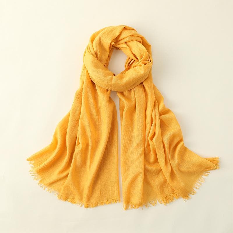 Summer Silk Scarf for Women, Fashionable Sun Protection and Shading, Beach Long Scarf, Solid Color Cotton and Linen Silk Scarf, Scarf 100*195CM