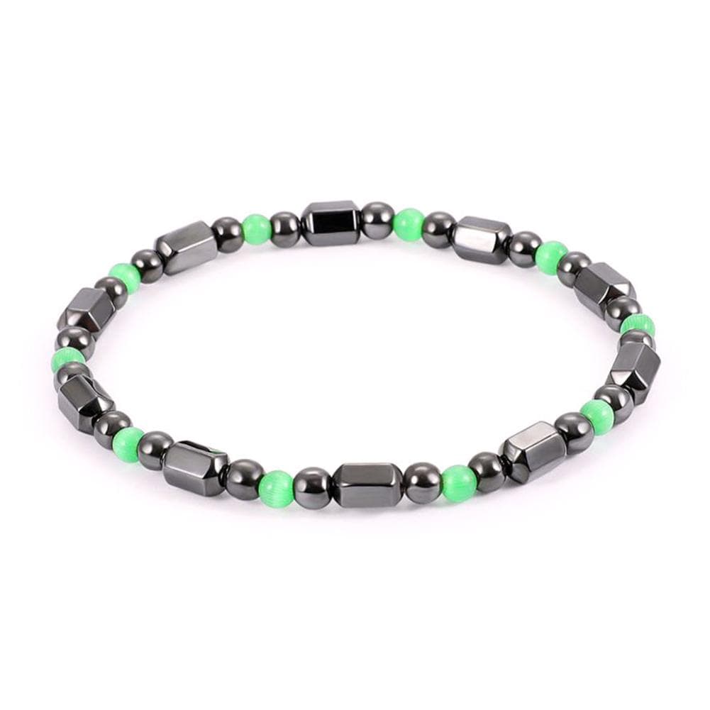 Women Men Magnetic Therapy Hematite Bracelet Weight Loss Bangle Jewelry Black Green