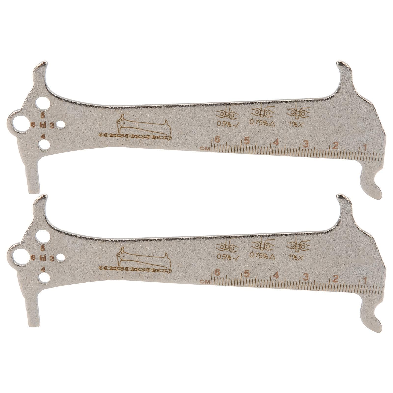 2Pcs 3 in 1 Multifunctional Bicycle Chain Wear Indicator Checker Measuring Ruler Tool