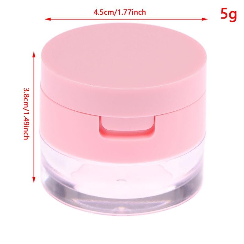 1PC Portable Plastic Powder Box Empty Loose Powder Container With Sieve Mirror Cosmetic Sifter Loose Jar Travel Makeup Container