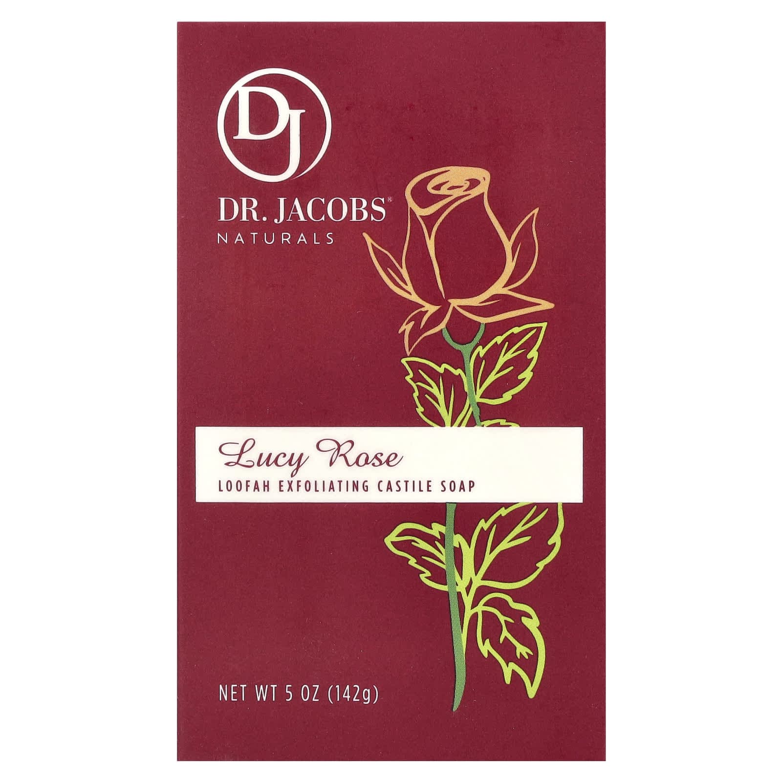 Dr. Jacobs Naturals, Loofah Exfoliating Castile Soap, Lucy Rose, 5 oz (142 g)