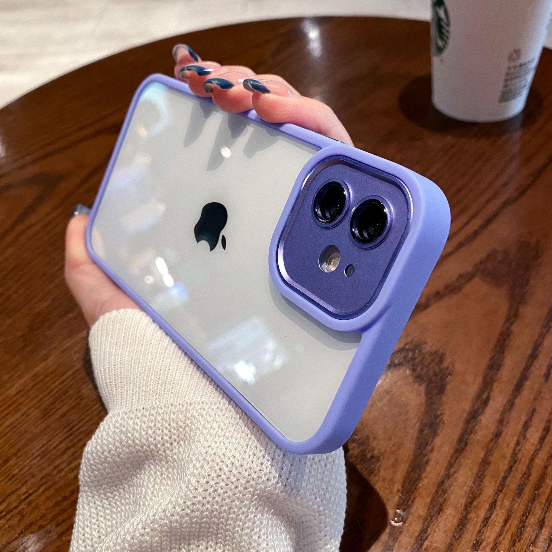 Applicable To Apple 16 ProMax Mobile Phone Case Transparent Iphone15 Anti-fall High-end Feeling 14 Gold Shield Fine Hole Protection Case iPhone11promax