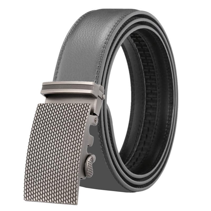 Hi Men's Leather Belt Luxury Designer Belts Men High Quality Male Metal Buckle Belt 115cm gray