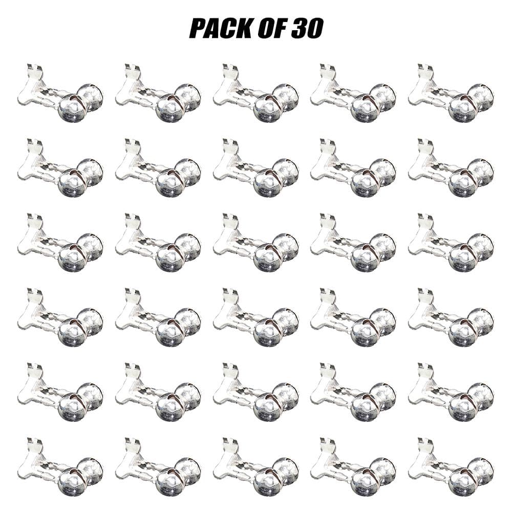 30pcs Fishing Rod Alarm Dual Alert Bells Rings Fishing Accessories silver