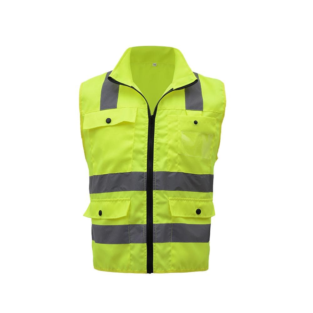 SFVest High Visibility Reflective Safety Vest Reflective Vest Multi Pockets Workwear Security L yellow