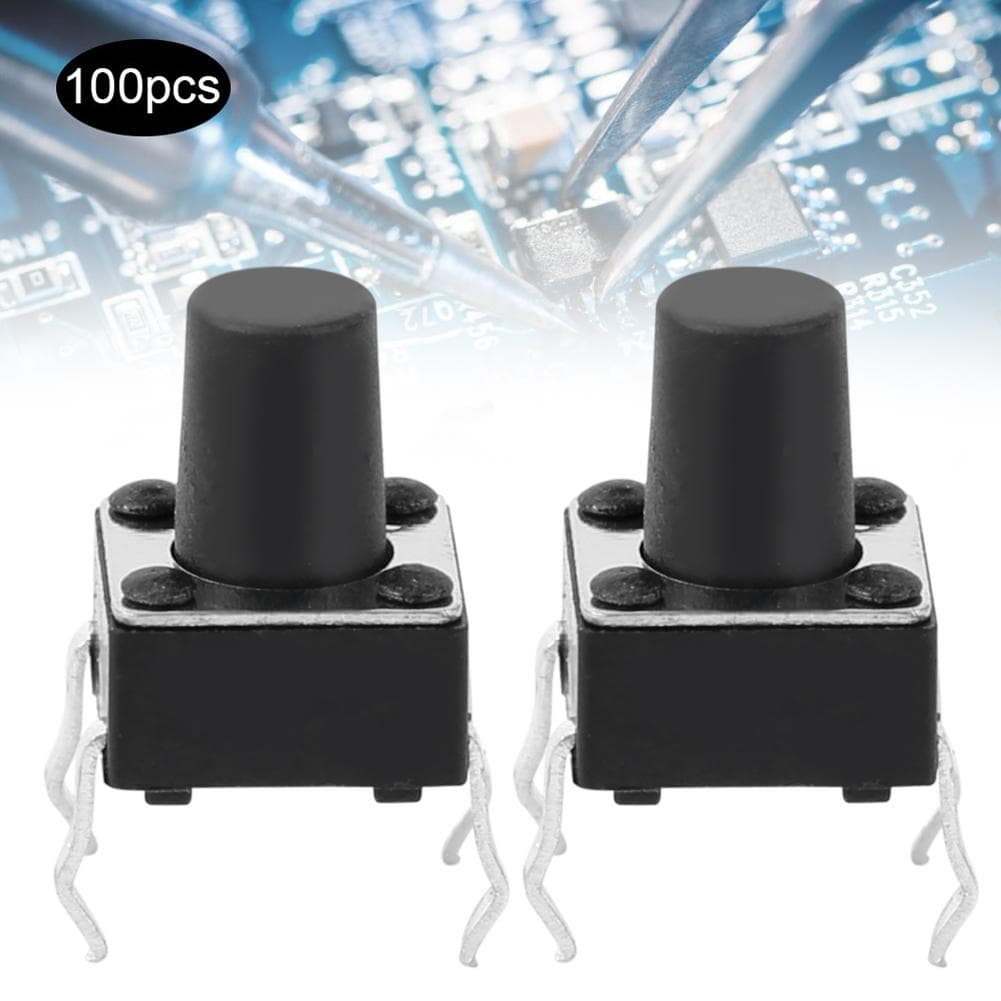 100pcs Momentary Tactile Push Button Switch Mini Micro Tact Switch Accessory 6 x 6 x 8mm