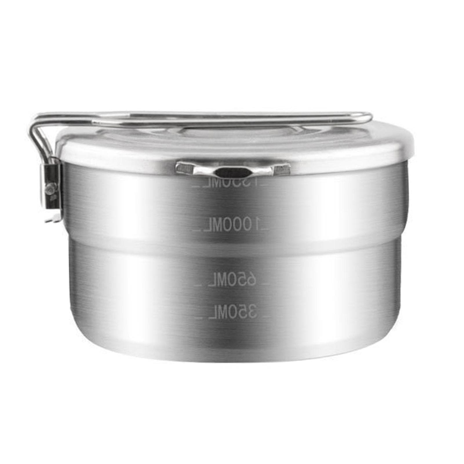 1.5L Stainless Steel Lunch Case with Storage Bag Camping Pot for Backpacking Hikiing Fishing 1.5L