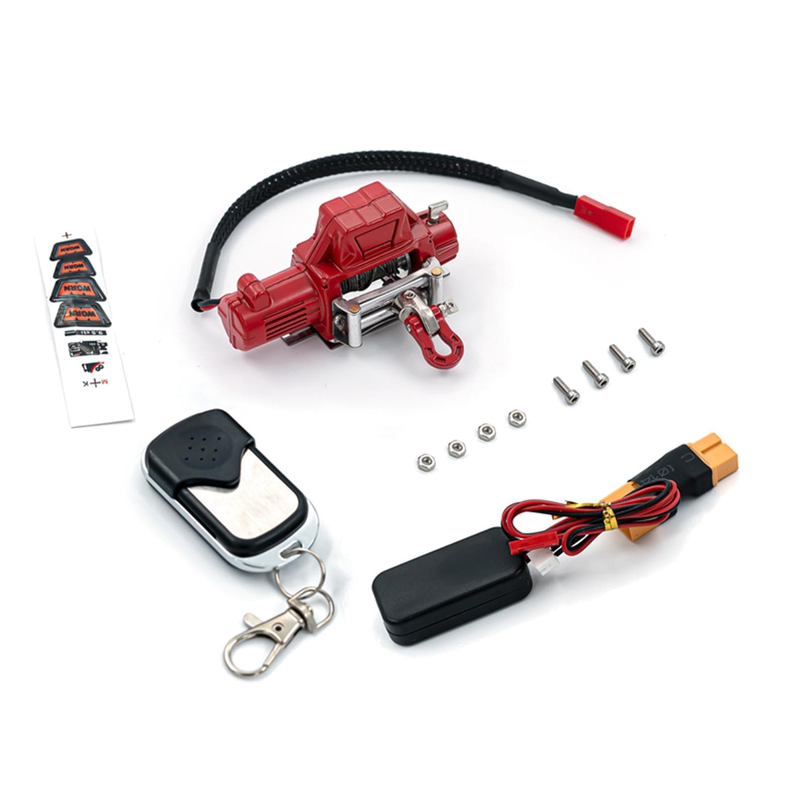 RC Winch with Remote Controller System XT60 Plug Compatible with 1/10 1/8 Traxxas TRX-4 Trx4 Axial XT60 plug red