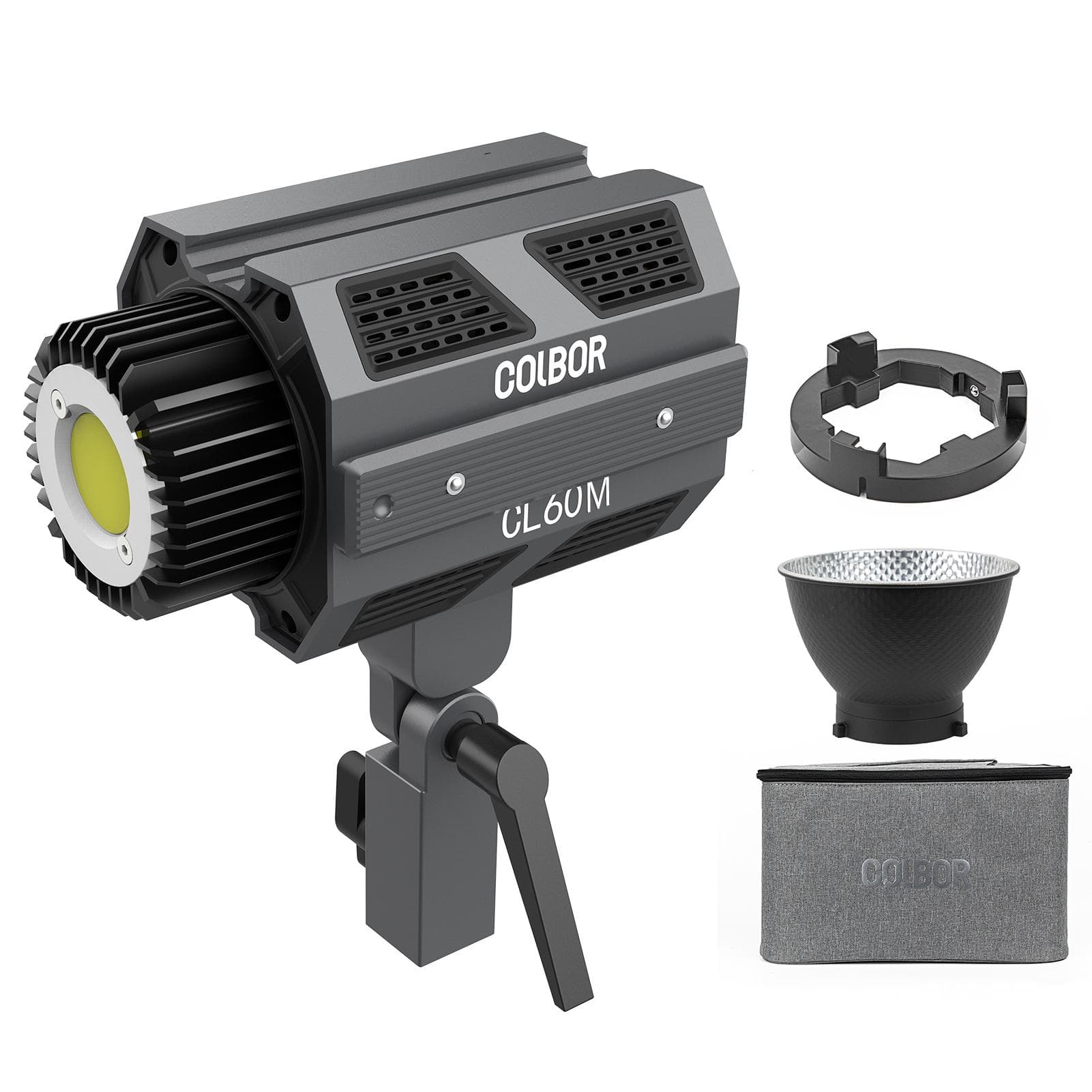 COLBOR CL60M Compact Studio LED Video Light 65W Photography Fill Light 5600K Dimmable CRI97+ 7 US Plug
