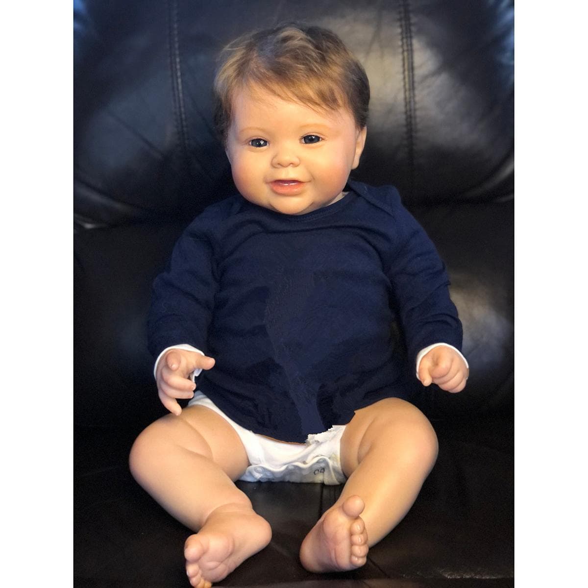 60 CM Reborn Baby Doll Boy with 3D-Paint Skin Soft Silicone Limb Cloth Body Girl Realistic Toddler Bebe with Vascular Vein Toy Birthday Gift finished doll