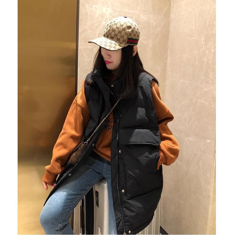 Jacket Women's Autumn and Winter New Korean Version Loose Shoulders Foreign Thickened Horse Clip To Wear Vest XL
