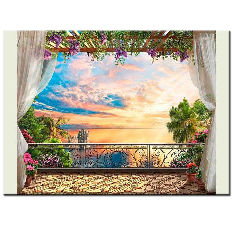 Diamond Painting Cross Stitch Diamond Embroidery Sea Scape Garden Mosaic Romantic Landscape Wedding 20X30CM