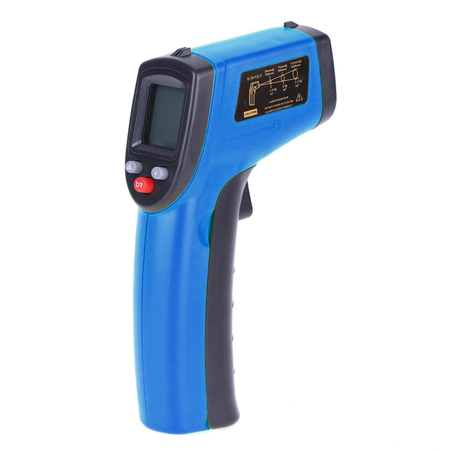 Digital Infrared Thermometer Laser Industrial Temperature Gun Non-Contact with Backlight blue