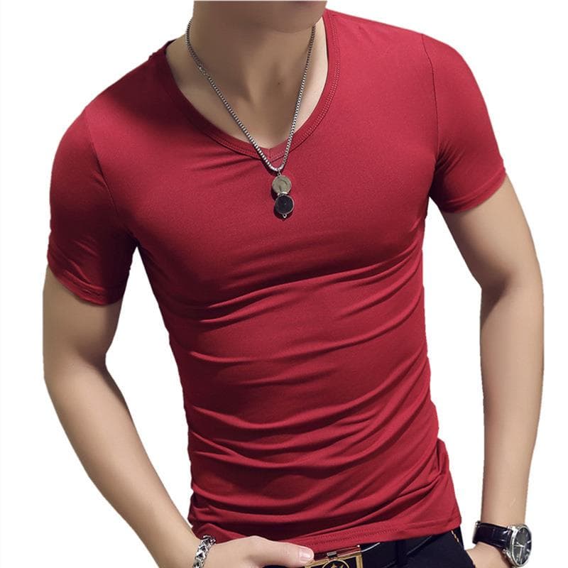 Fashion Slim Men's T-shirt Soft and Comfortable Breathable Cotton Men's Shirt Fitness and Leisure L