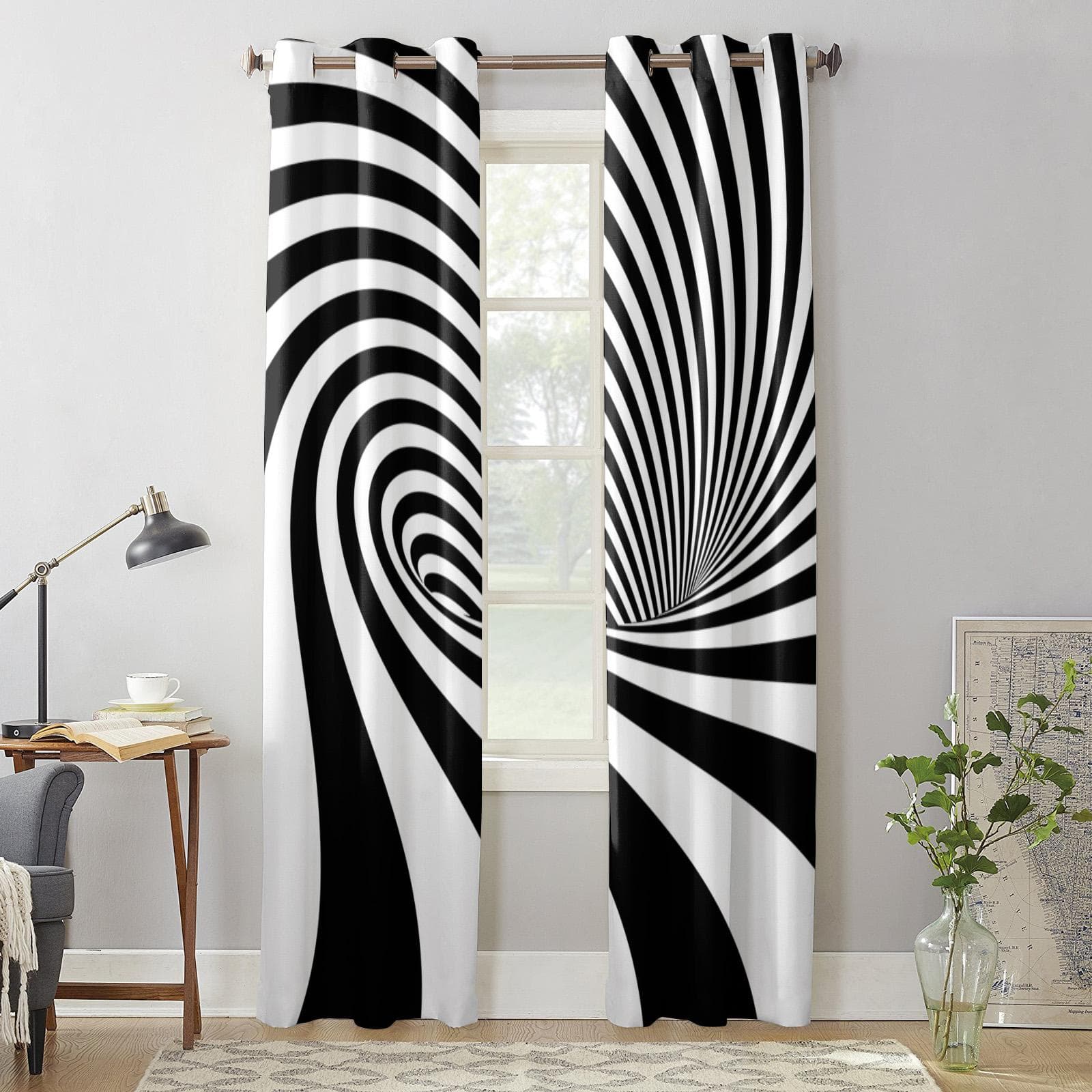 Striped Abstract Background Window Curtain Living Room Luxury Valance Curtain for Bedroom Home Kitchen Decor Curtain 135W x 60H(cm) x1