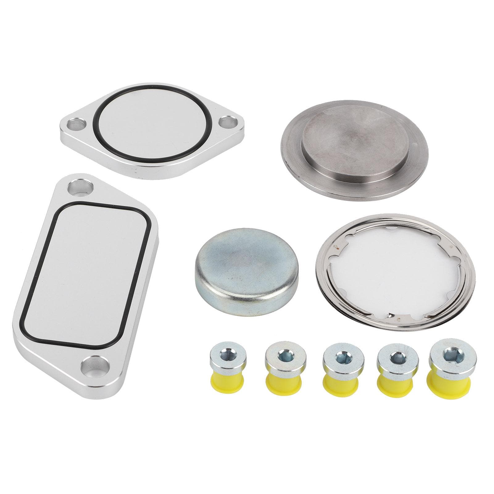 EGR Plug Kit 5pcs Aluminium Alloy Gaskets 5pcs Rubber Plugs for ISX 15 CM2250 CM2350 Engine