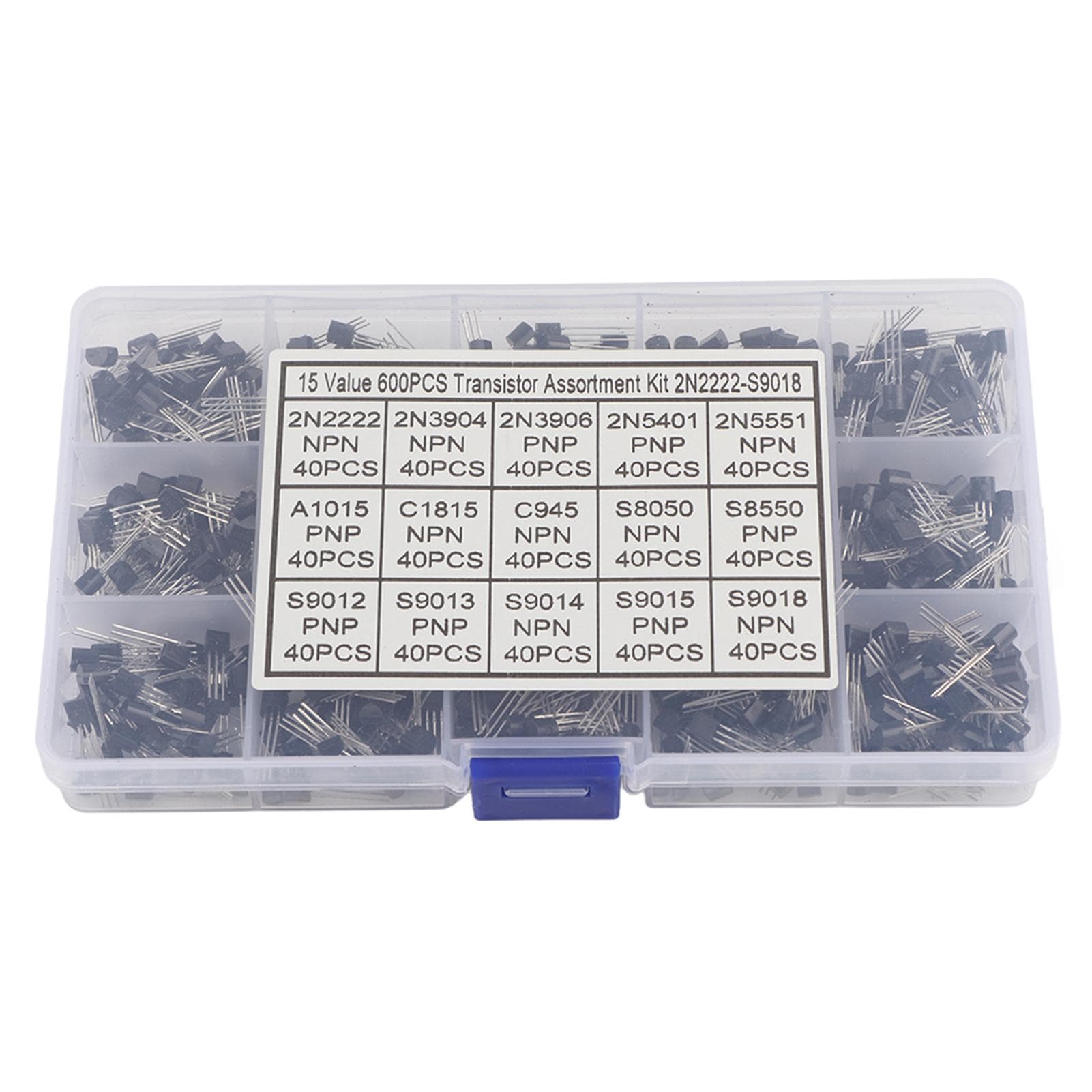 600Pcs 15 Types Mixed Transistors TO?92 Assortment Transistor Box Kit