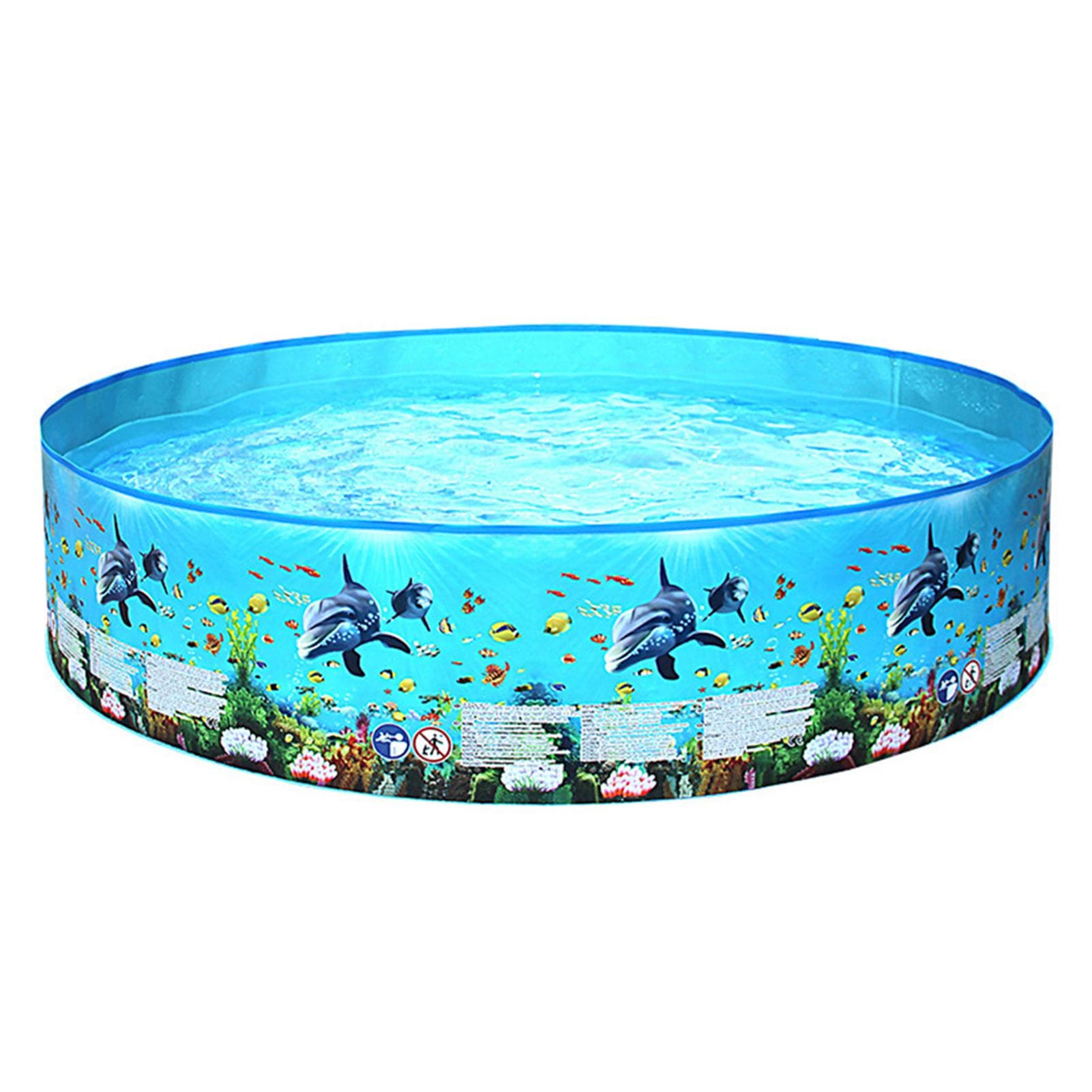Portable Inflation-free Hard Plastic Swimming Pool Folding Pool Family Swimming Pool Round Swimming 122x25cm