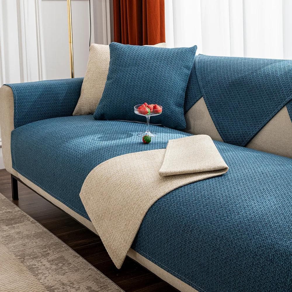 Modern Cotton Linen Sofa Cover Solid Color Four Seasons Universal Non-Slip Sofa Cushion Living Room Cover Furniture Dust Cover 70x70cm 1pcs
