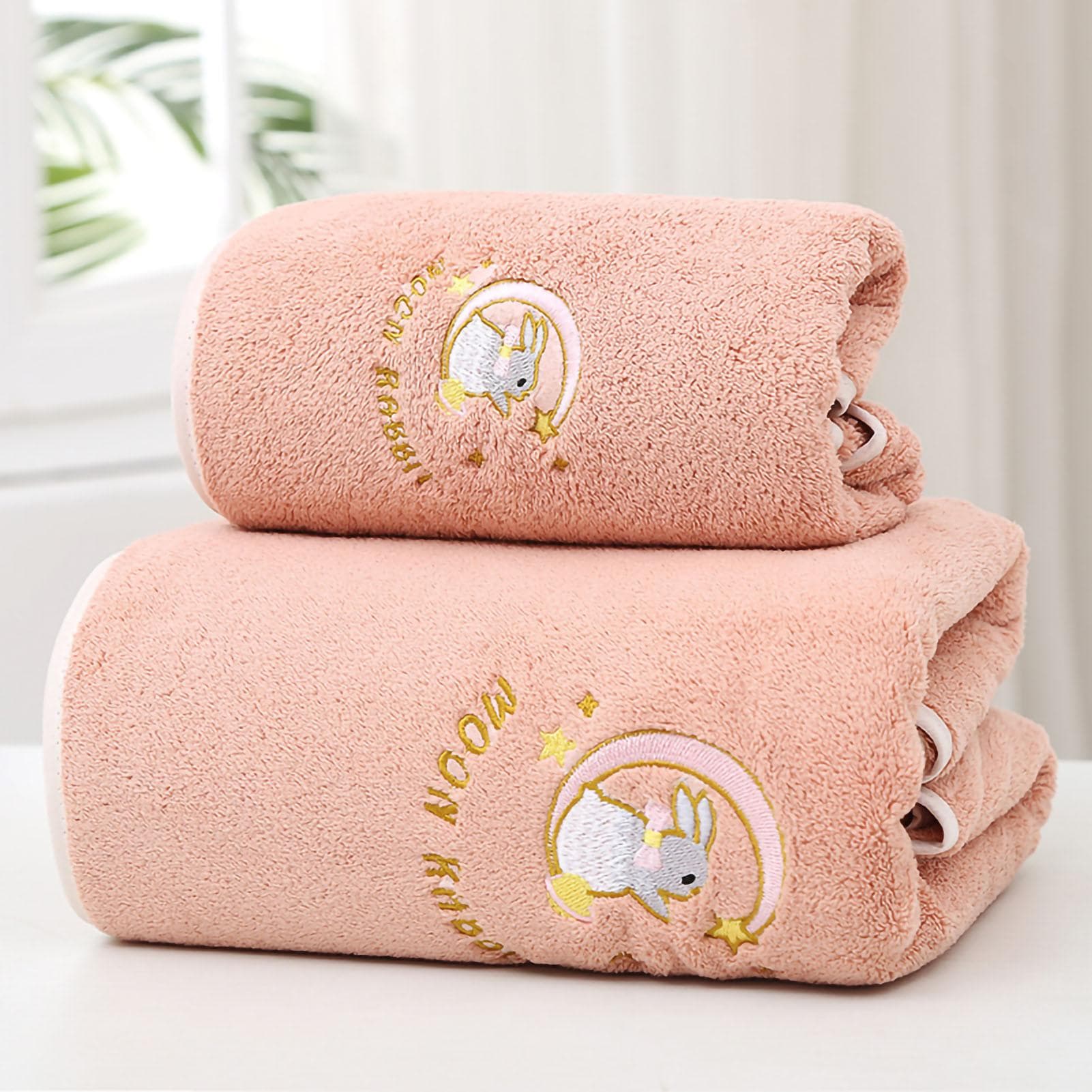 Bath Towel Coral Fleece Water Absorption Soft Thicken Shower Towel for Home Beach Pink 34x76 34x76