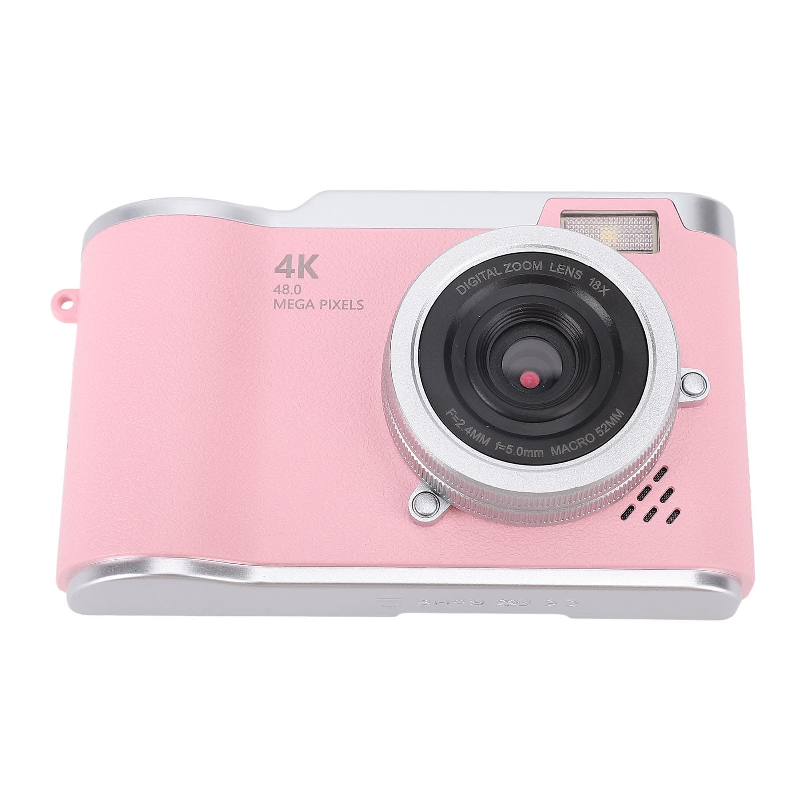 Digital Camera 4K 48MP 18x Zoom Auto Focus Anti Shake 2.4 Inch Screen Built in Fill Light Compact pink