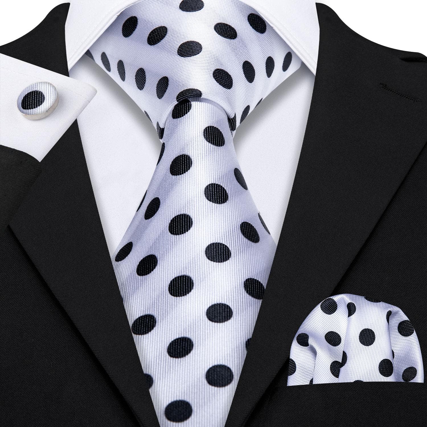 Hi-Tie New Fashion Mens Tie Business Necktie Hanky Cufflinks Tie Set N-1057