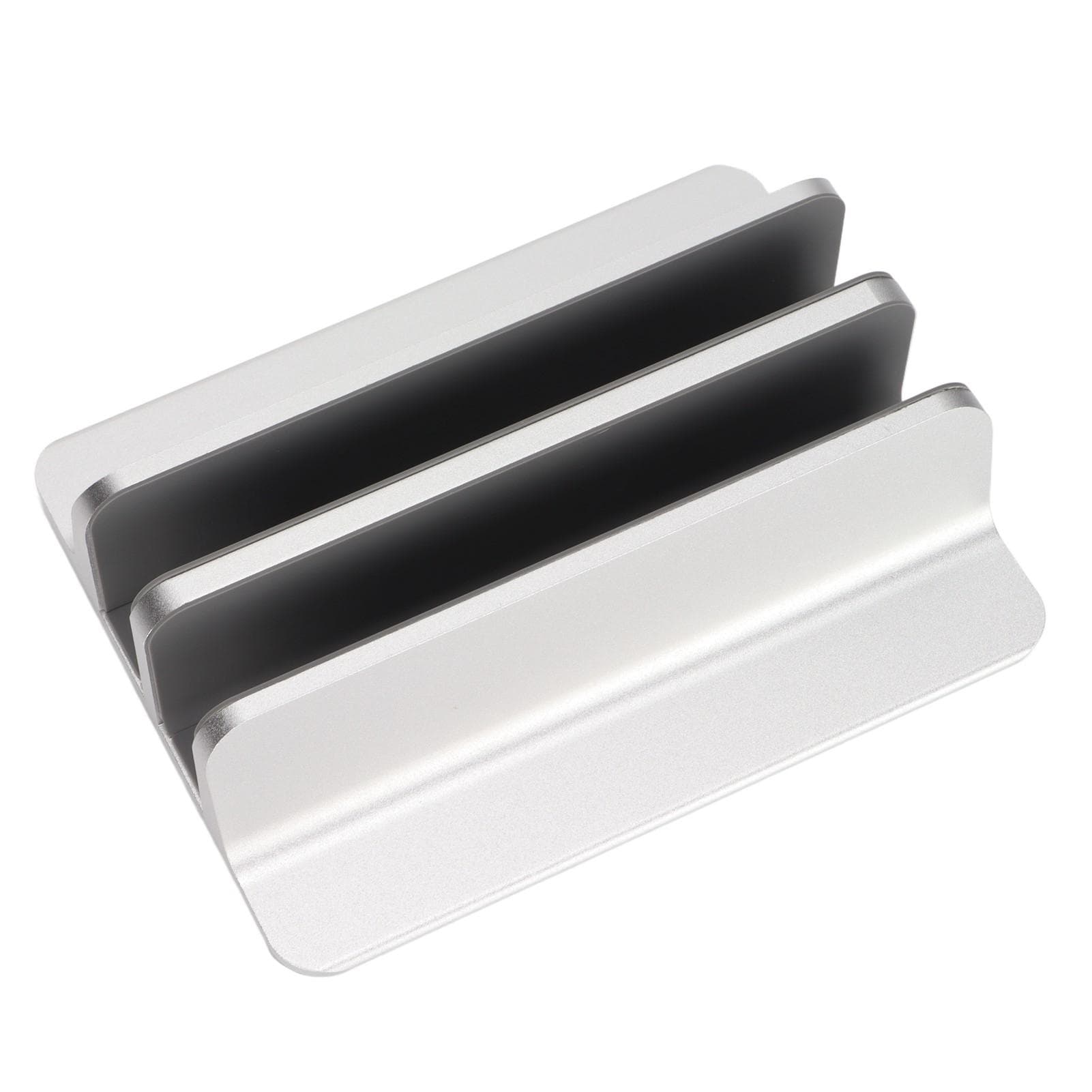 Laptop Holder Vertical 2 Slots Aluminum Alloy Adjustable Laptop Stand for Home Office Desktop