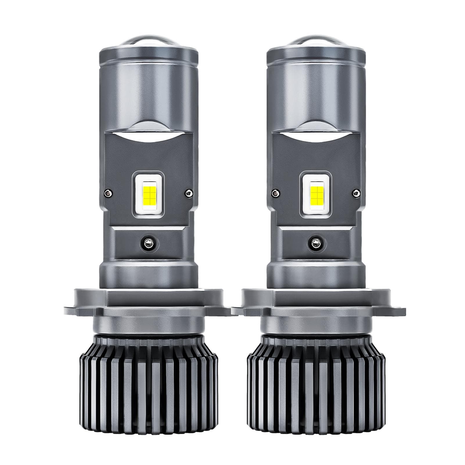 H4 LED Headlight Bulbs, 25000LM 90W Dual-Lens Super Bright LED Headlights Conversion Kit 6000K grey