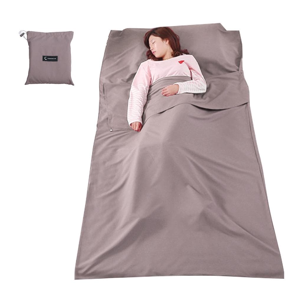 Lightweight Sleeping Bag Liner Sack Outdoor Camping Hotel Travel Sheet S grey