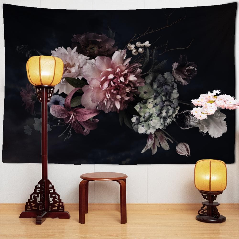 Psychedelic Flower Tapestry Wall Hanging Magic Bohemia Style Hippie TAPIZ Mandala Dormitory Room Home Decor 95x70cm