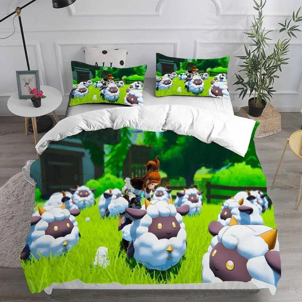 Game Characters Duvet Cover,Palworld Bedding Sets,3D Prints Palworld Quilt Cover 2-3 Pieces Sets Bedroom Decoration 135x200cm 2pcs